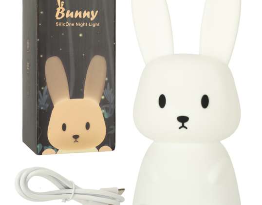 Silicone night lamp white bunny