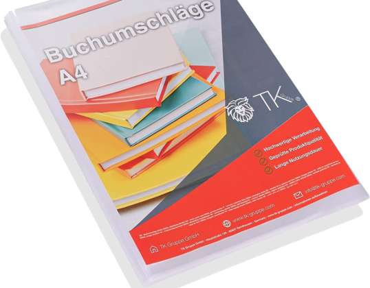10x Buchumschlag Schutzhülle Einband DIN A4 transparent klar für Bücher Hefte Schulbücher - Buchhülle Buchschoner & Hefthülle