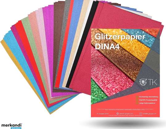 50x Blatt Glitzerpapier Glitterpapier 250 g/m²  A4 Bastelpapier Kopierpapier Druckerpapier bunt  - zum Basteln & gestalten