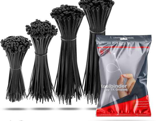 500x Kabelbinder cable ties schwarz Set - kurz & lang - reißfest & UV beständig - für Handwerk & Haushalt