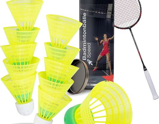 Volani da badminton veloci 5X veloci - gialli - palle da badminton per allenamento e competizione - badminton per esterni e interni