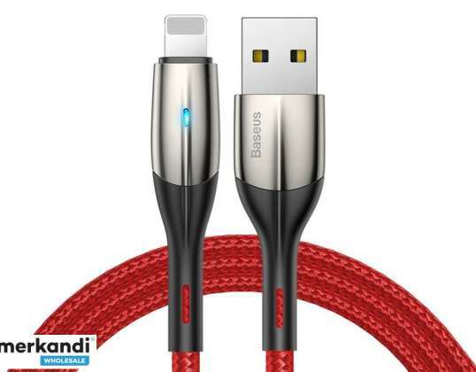Baseus Horizontale LED Apple Lightning 50cm Rotes USB-Kabel