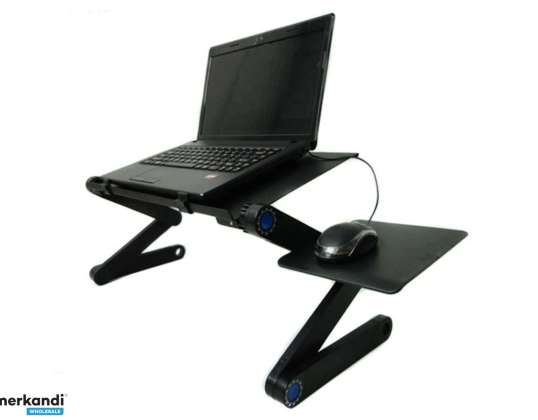 Adjustable aluminum folding desk Alogy table with fan on l