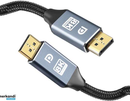 Kabel ze złączem Alogy 2x Display Port DP 1.4 8K 30AWG do TV PC 3m