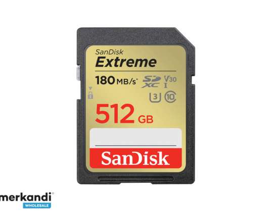 SanDisk Extreme SDXC 512 Go 180 Mo/s UHS I CL10 U3 SDSDXVV 512G GNCIN