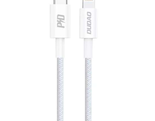 Dudao L6E USB kábel, Type C Lightning PD 20W fehér L6E