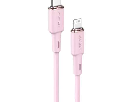 Acefast USB MFI кабел тип C Светкавица 1 2m 30W 3A розов C2 01 pi