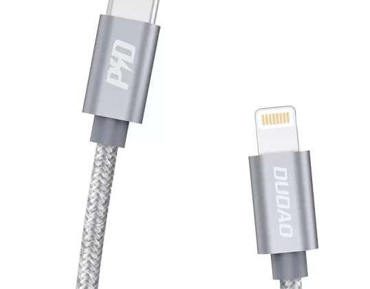 Dudao cable USB Type C cable Lightning Power Delivery 45W 1m grey