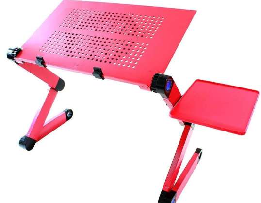 Reguliuojamas stalas nešiojamam kompiuteriui su aušinimo funkcija sulankstomas dėklas alumi