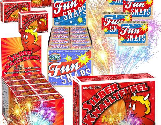 1000x μπιζέλια πυροτεχνήματα - διασκέδαση snaps πυροτεχνήματα Παραμονή Πρωτοχρονιάς γάτα. F1 Display wie Knallteufel Knaller - Jugendfeuerdisplay