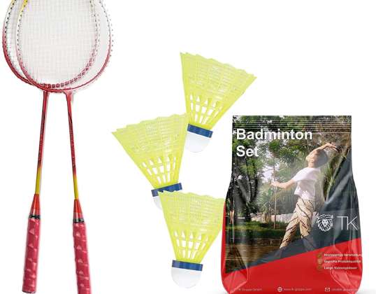 Zestaw rakiet dla dorosłych do badmintona, w tym lotki 3X Piłki do badmintona do treningu i zawodów