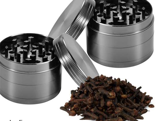 Set of 2 Grinders - Zinc Alloy - Crusher for Herbs, Tobacco & Spices as a Mill - Razor-sharp grinder