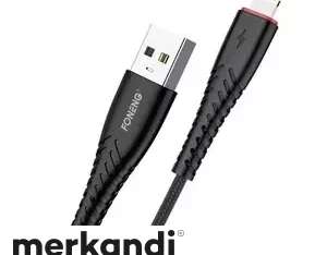 USB kábel Lightning Foneng X15 2.4A 1.2m fekete