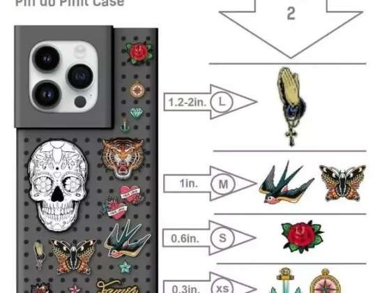 Pinit Dynamic Tattoo Pin Case pour iPhone 14 6.1 « noir / noir