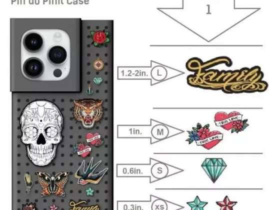 Pinit Dynamic Tattoo Pin-fodral för iPhone 14 6.1" svart/svart