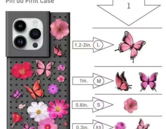 Pinit dinamiskais ziedu/tauriņu piespraudes futrāļa komplekts iPhone 14 Pro 6.1