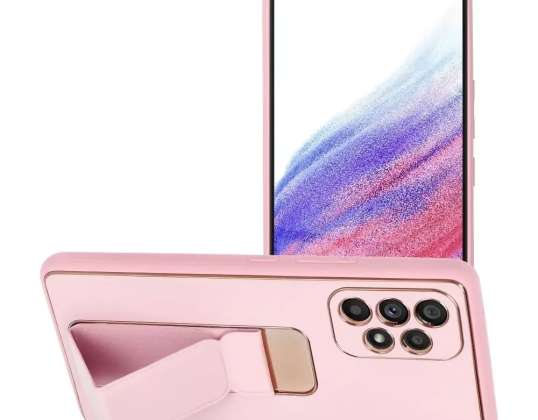 LEATHER Θήκη Kickstand για SAMSUNG Galaxy A53 ροζ