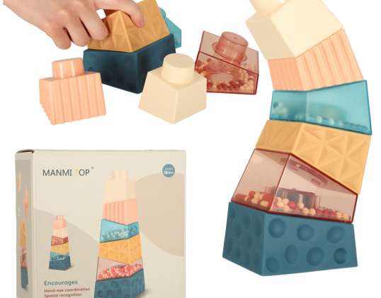Torre educacional blocos sensoriais quebra-cabeça de pirâmide Montessori