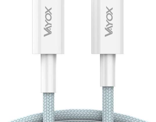 USB C kabelis du galai USB C 65W 3A 1m Premium