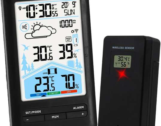 Weather Station THERMOMETER Hygrometer Clock Alarm Clock FJ3395A