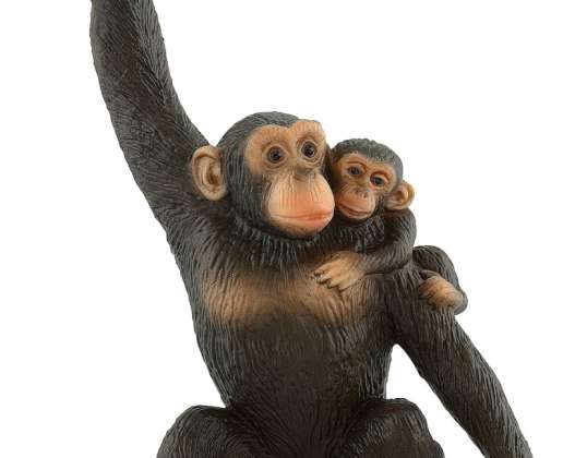 Bullyland 63594 Chimpanzé avec figurine de jeu de bébé