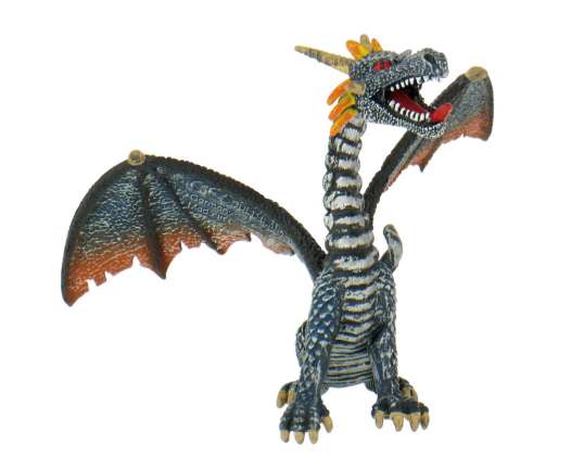 Bullyland 75594 Dragon zittend blauw/zilver spelfiguur