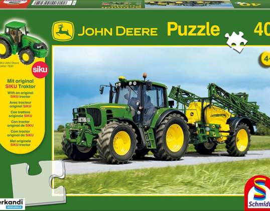 Tractor John Deere 6630 con pulverizador de 40 piezas con complemento en el rompecabezas del tractor SIKU