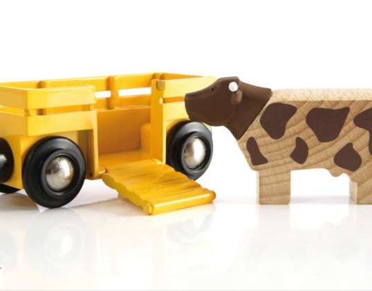 BRIO 33406 Vozík pro zvířata s krávou