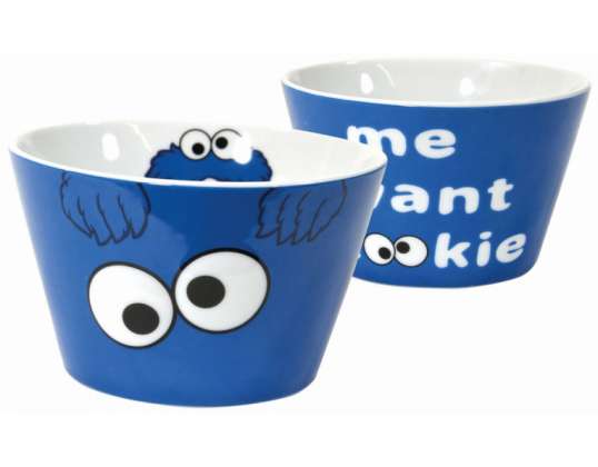 Sesamstraat "Cookie Monster Me want coockie" ontbijtgranenkom