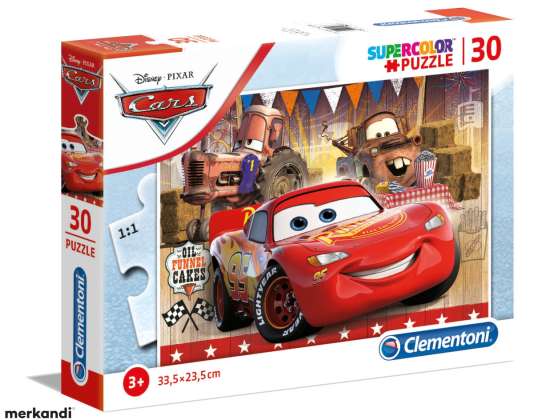 Clementoni 20255 30 elementów SuperColor Puzzle Disney Samochody