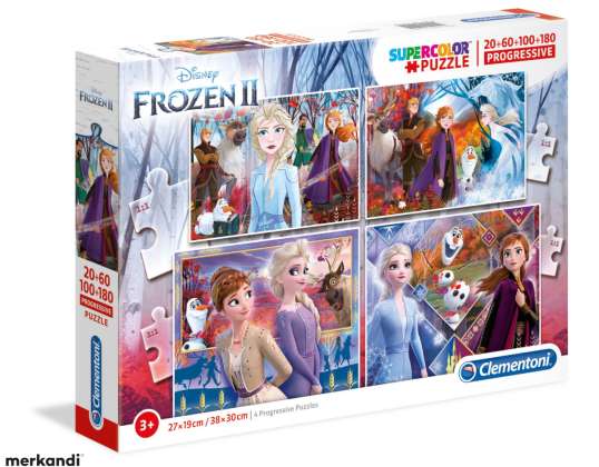 Clementoni 21411 20 60 100 180 peças Puzzles progressivos Disney Frozen 2