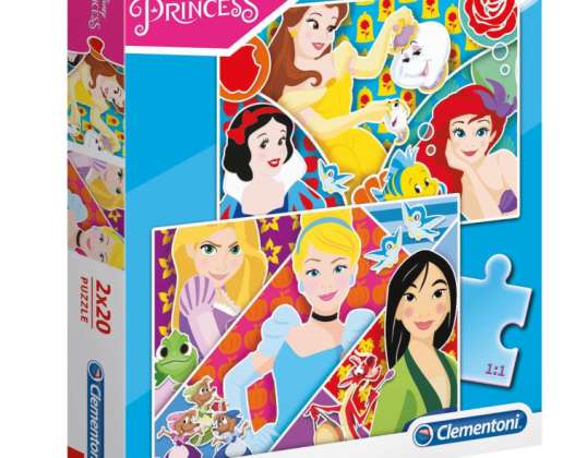 Clementoni 24766 2 x 20 Teile Puzzel Disney Prinses