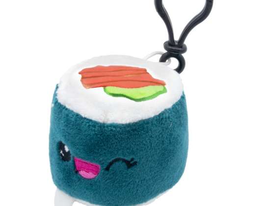 Plushi Maki Sushi with Salmon Plush Clip On 7 cm