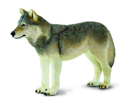 Safari 100509 Grå ulv Figurine 6 5cm