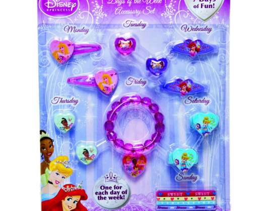 Set de accesorii Disney Princess pentru fiecare zi a săptămânii