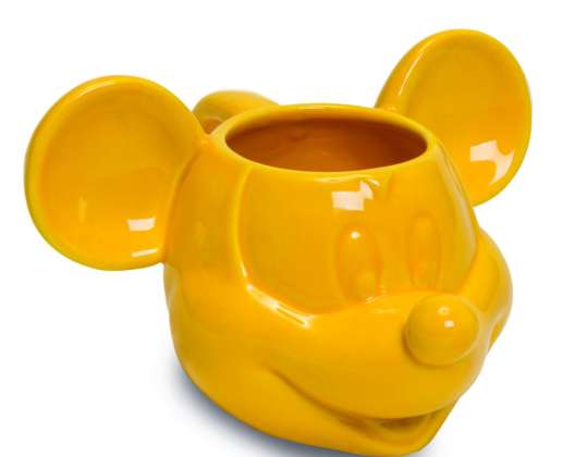 Taza de cerámica Disney Mickey Mouse 3D amarilla