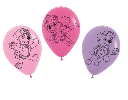 Paw Patrol 5 ballonger rosa 30 cm