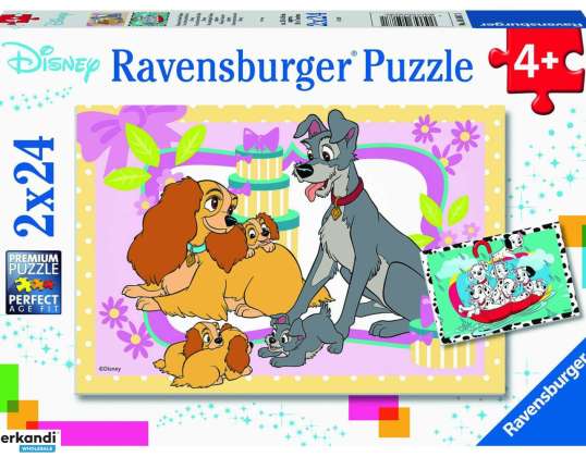 Ravensburger 05087   Disneys liebste Welpen   Puzzle   2 x 24 Teile