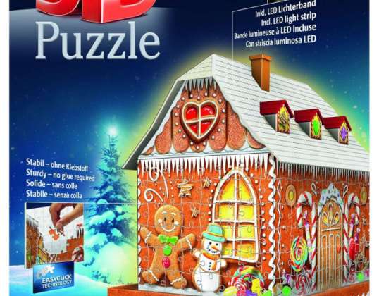Ravensburger 11237 Gingerbread House at Night 3D Puzzle 216 Peças