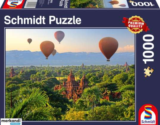 Teplovzdušné balóny Mandalay, Mjanmarsko, 1000 dielikové puzzle