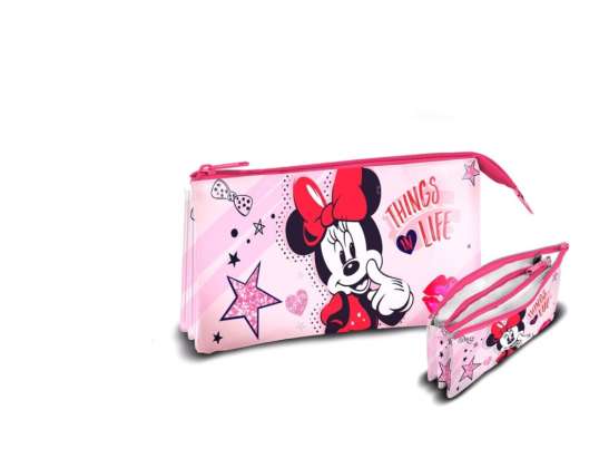 Minnie Mouse student case with 3 compartments