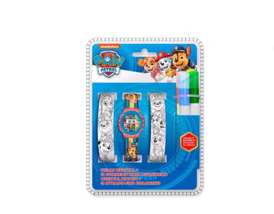 Orologio digitale Paw Patrol con cinturini intercambiabili da colorare