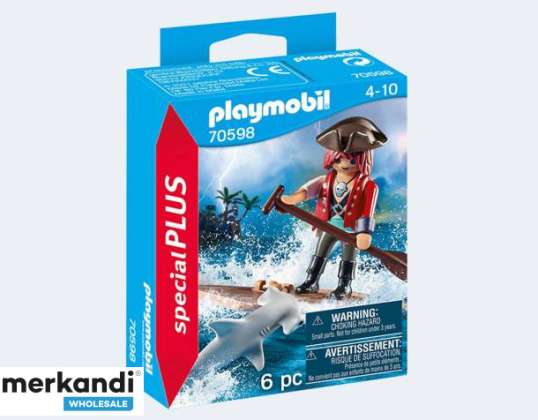 PLAYMOBIL® 70598 Playmobil Special PLUS Pirata com jangada e tubarão