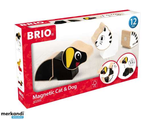 BRIO 30269 Magnet dyr hund og katt