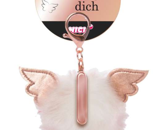 Nici 46978 Letter I Plush Pompom with Wings Bag Pendant