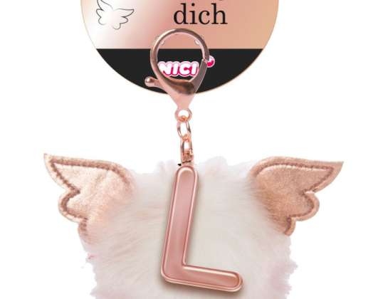 Nici 46981   Buchstabe L   Plüsch Bommel mit Flügeln   Taschenanhänger