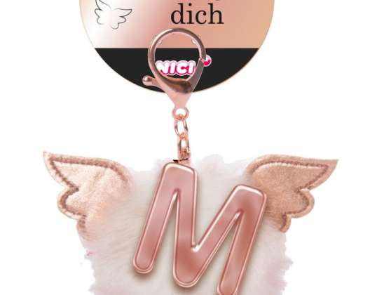 Nici 46982 letter M pluche pompon met wings bag hanger
