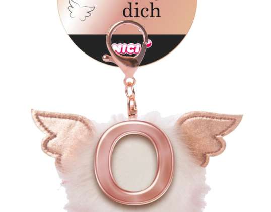 Nici 46984   Buchstabe O   Plüsch Bommel mit Flügeln   Taschenanhänger