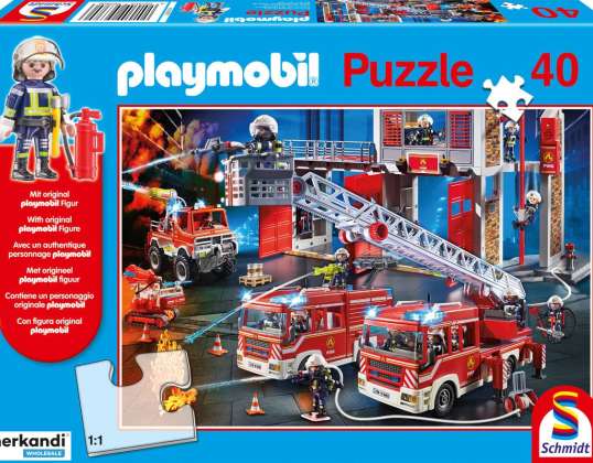 Playmobil brannvesen 40 brikker med Legg på originalt figurpuslespill