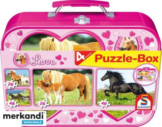 Horse Puzzle Box 2x26 2x48 piezas en caja metálica